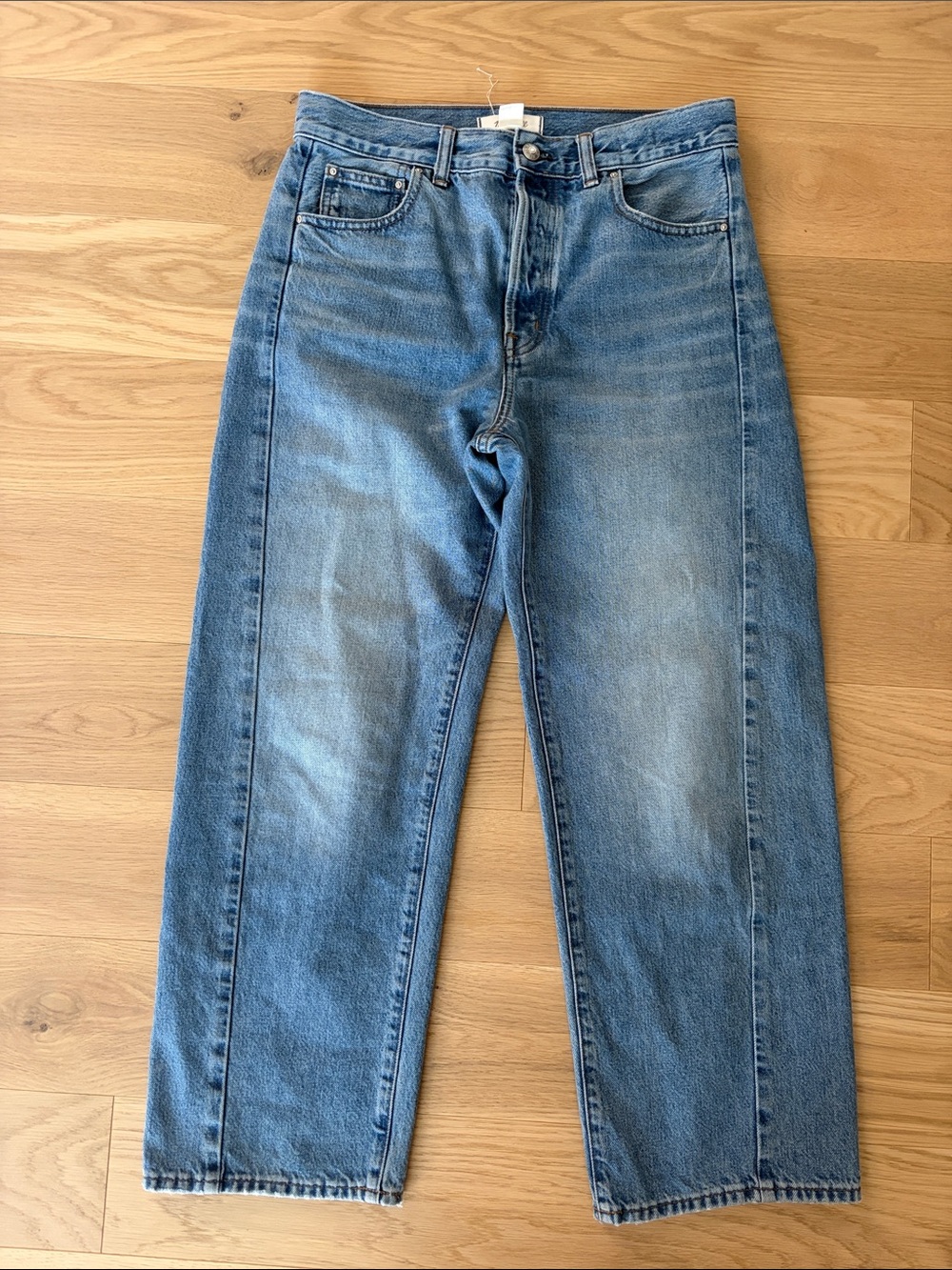 Madewell pieced barrel leg Jean